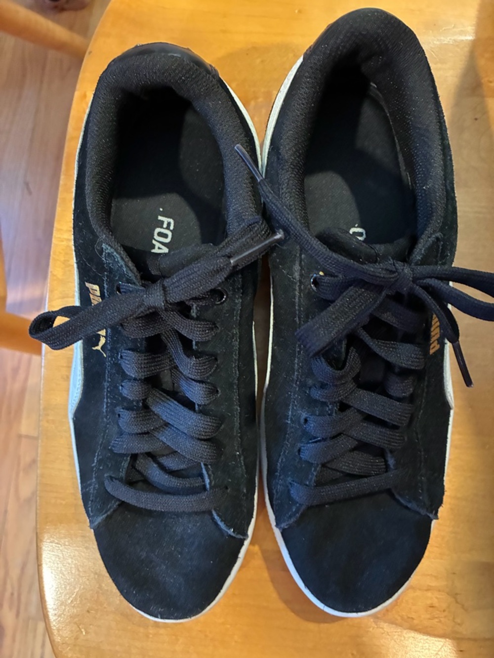 PUMA Women Black Suede Low-Top Sneakers